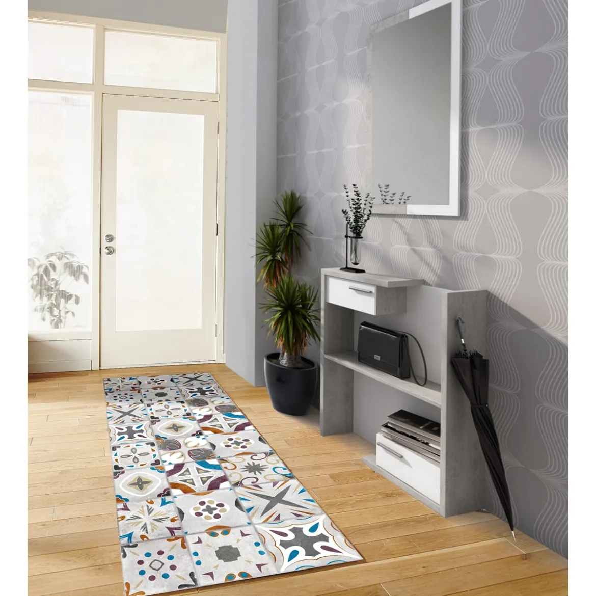 Tappeto corsia cm 50 x 150 pratico da pulire 100% vinile