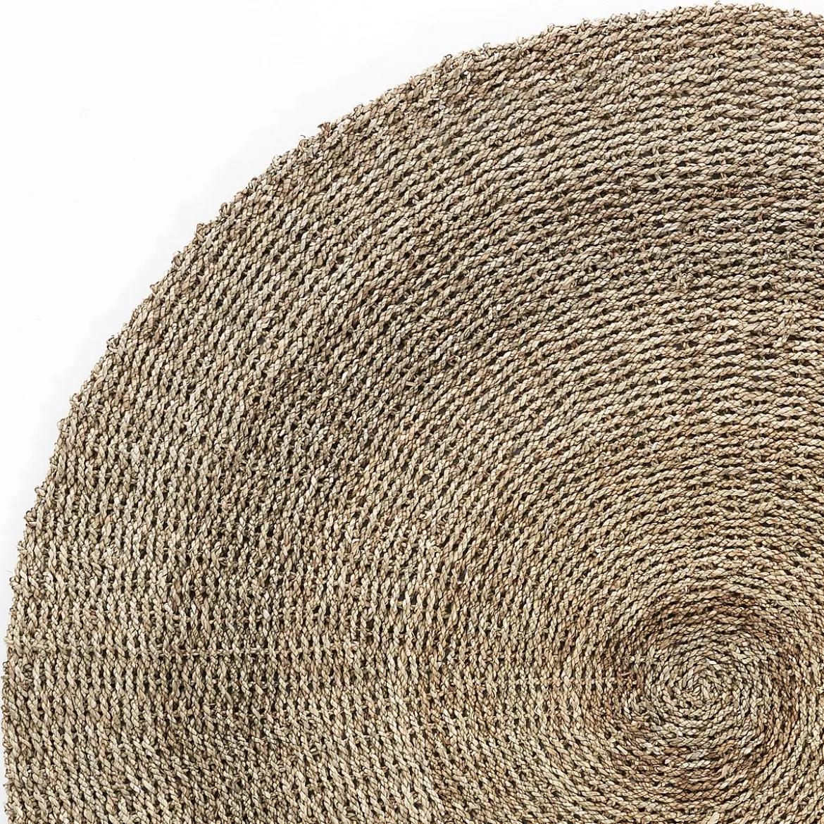 Tappeto rotondo BRAHMI SMALL in Seagrass per interno/esterno, d100 cm