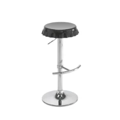 Tappo black sgabello regolabile bar abs nero e metallo cromato 40x45xh60-80 cm