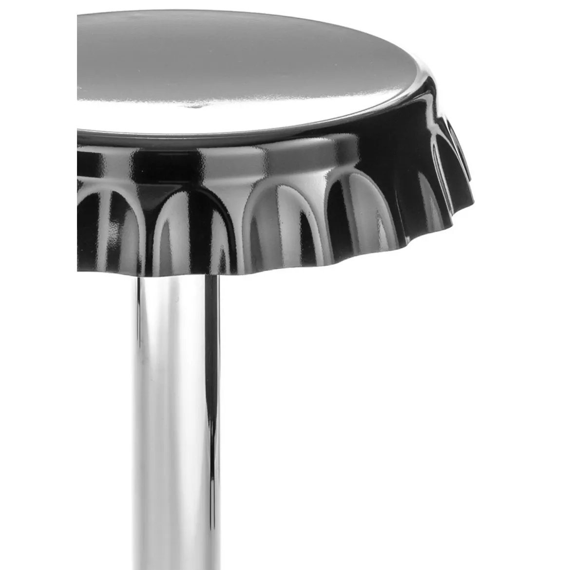 Tappo black sgabello regolabile bar abs nero e metallo cromato 40x45xh60-80 cm