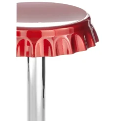 Tappo red sgabello regolabile bar abs rosso e metallo cromato 40x45xh60-80 cm