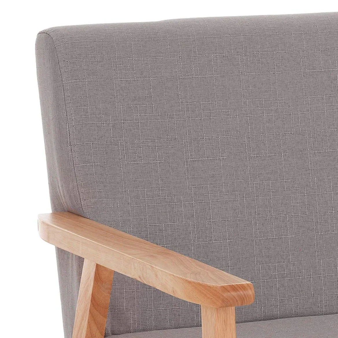 Teresa divano legno massello e tessuto grigio h71 l113 p66 cm