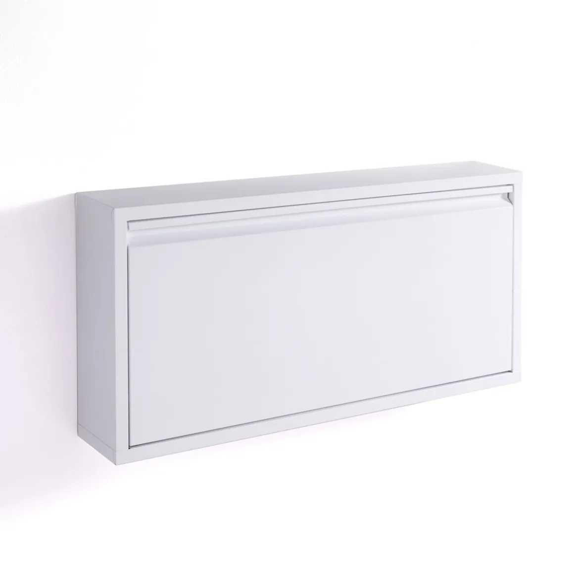 Terry scarpiera da parete 1 anta in metallo bianco opaco 75x13.5xh37.5 cm