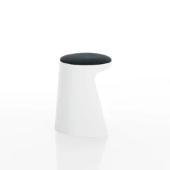 Tex sgabello in tessuto grigio scuro e polipropilene bianco impilabile d44xh44 cm