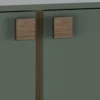 Thessa Green Smoke madia 2 ante 3 cassetti melaminico verde grigio noce piede metallo nero opaco h90 l184 p40