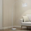 Thie lampada da terra in acciaio bianco opaco e tessuto 98x30xh178 cm