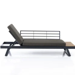 Thilia divano e chaise longue da interno - esterno in alluminio antracite opaco 228x77xh68.5 cm