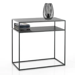 Thin consolle in acciaio antracite opaco 80x40xh77 cm