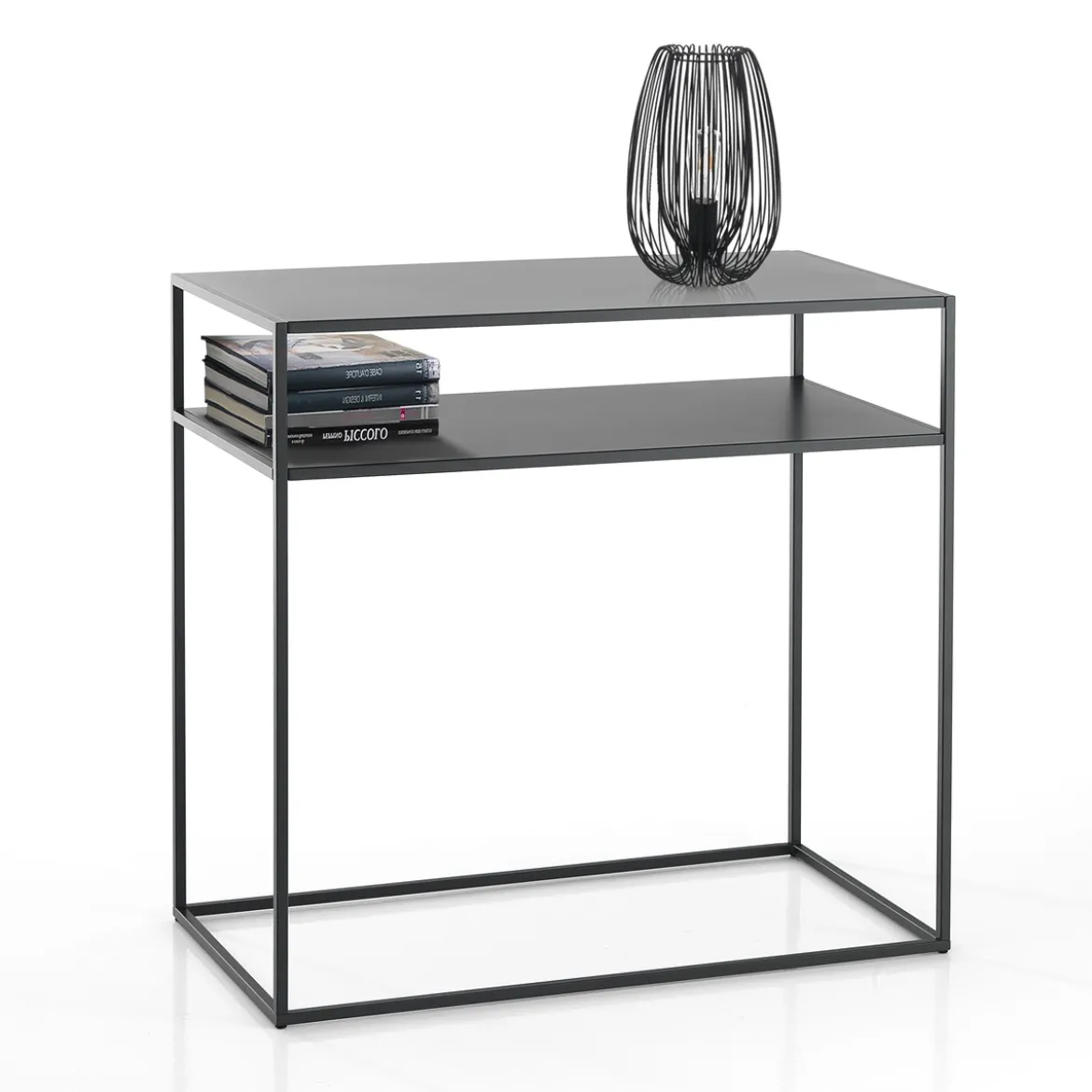 Thin consolle in acciaio antracite opaco 80x40xh77 cm