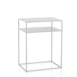 Thin white consolle in acciaio bianco opaco 60x40xh77.5 cm