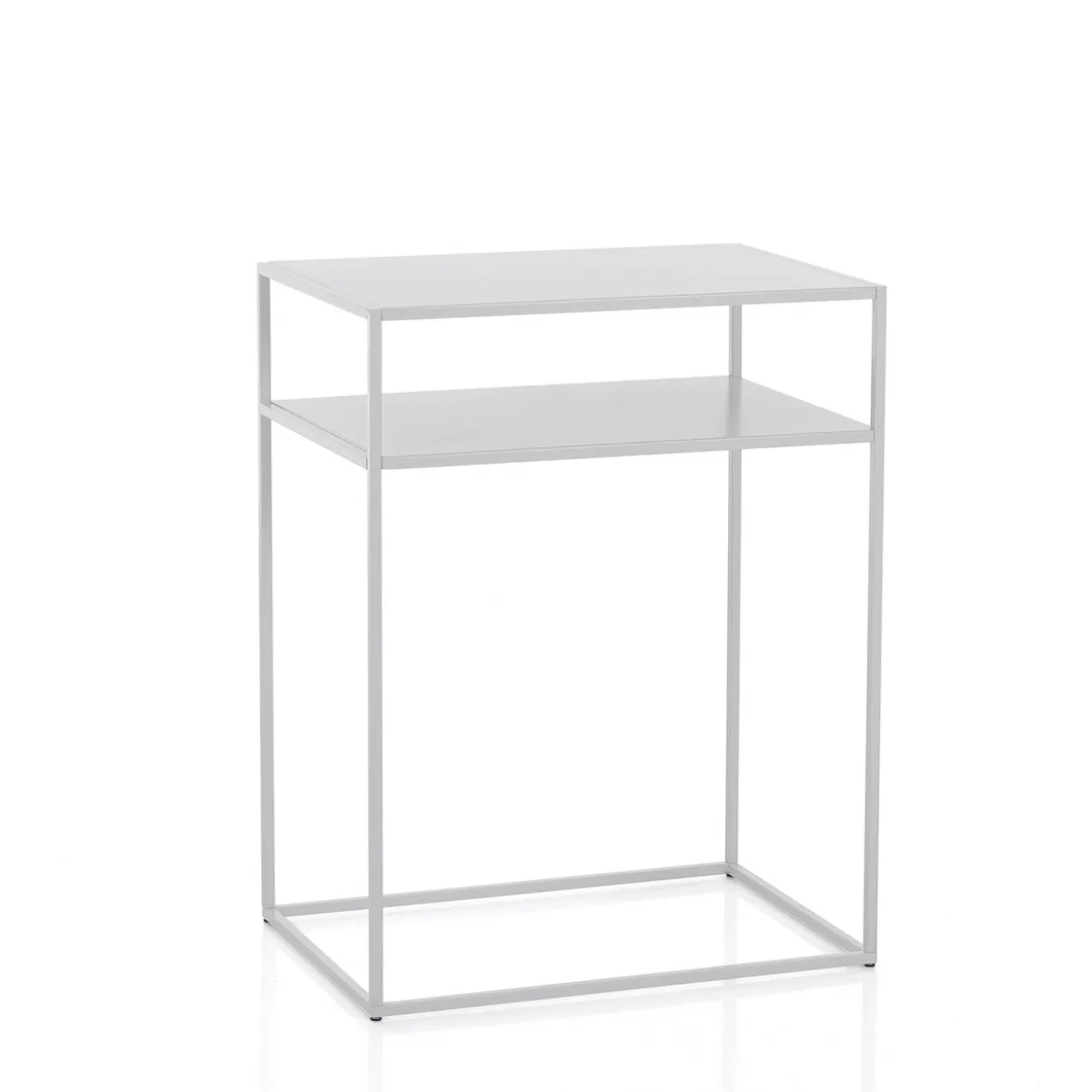 Thin white consolle in acciaio bianco opaco 60x40xh77.5 cm