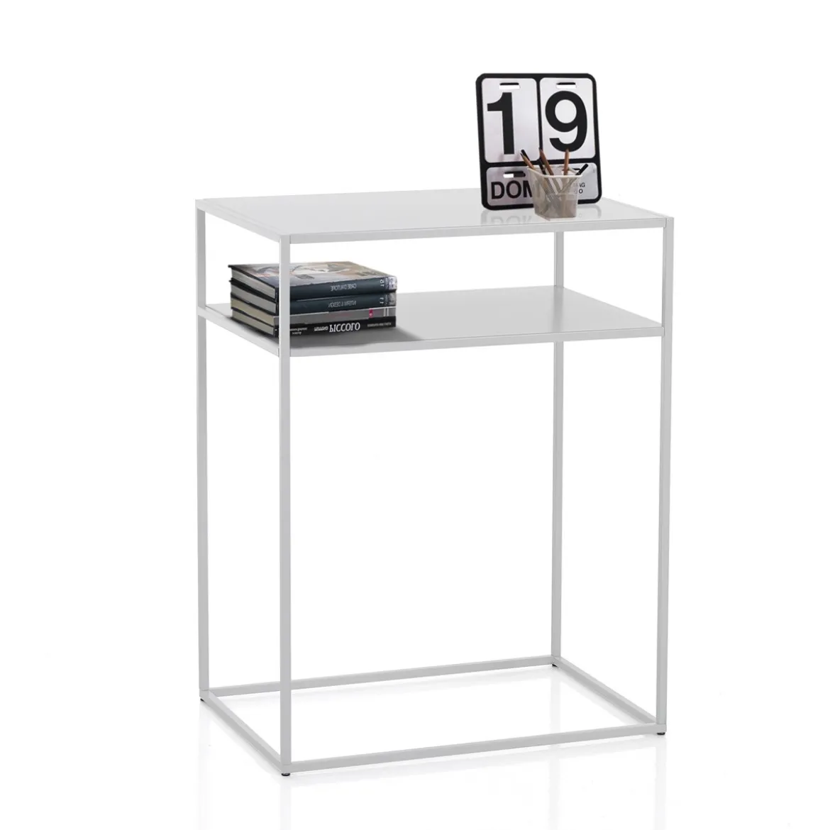 Thin white consolle in acciaio bianco opaco 60x40xh77.5 cm