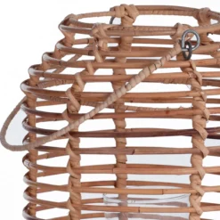 Timo medium lanterna in rattan colore naturale e vetro d28xh37 cm