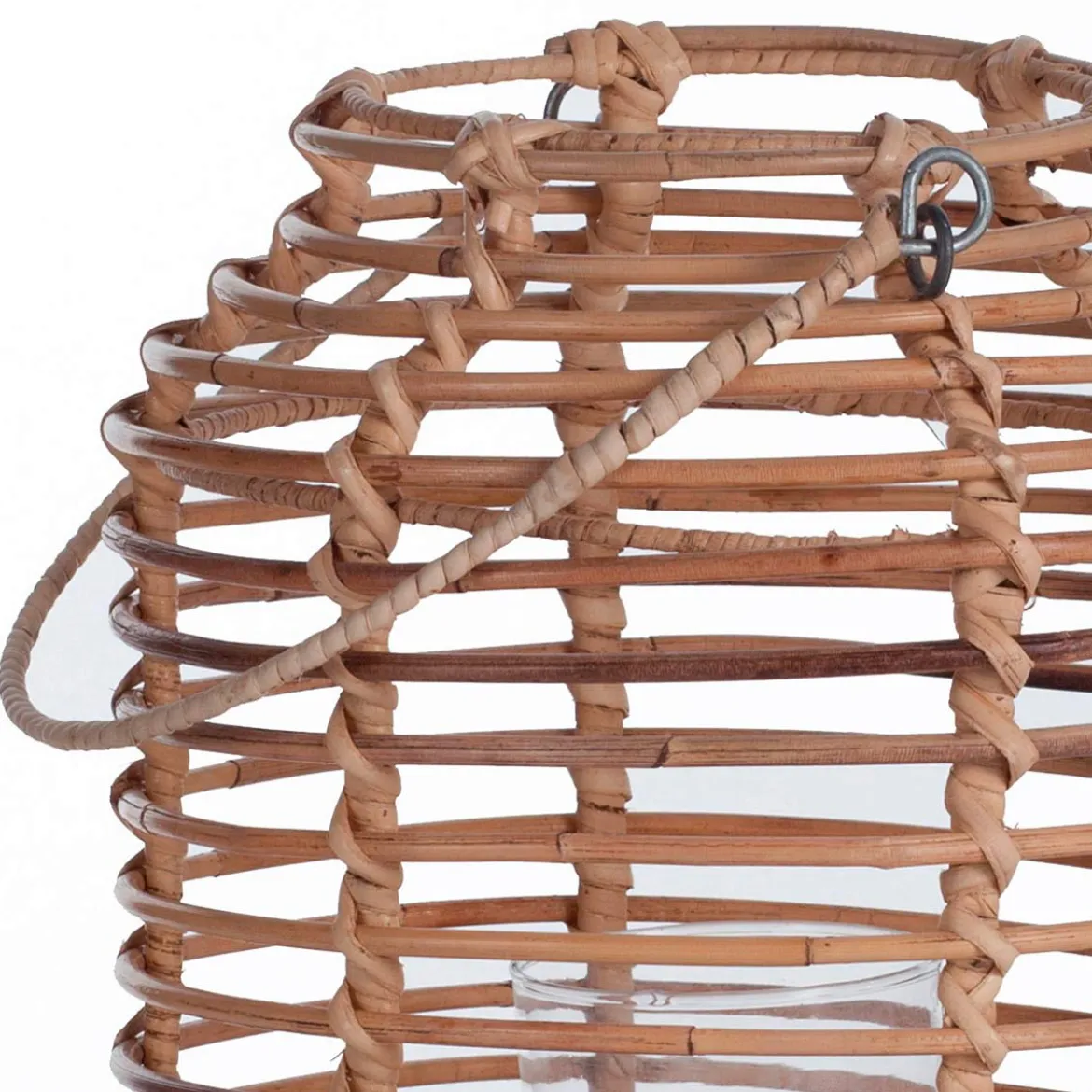Timo medium lanterna in rattan colore naturale e vetro d28xh37 cm