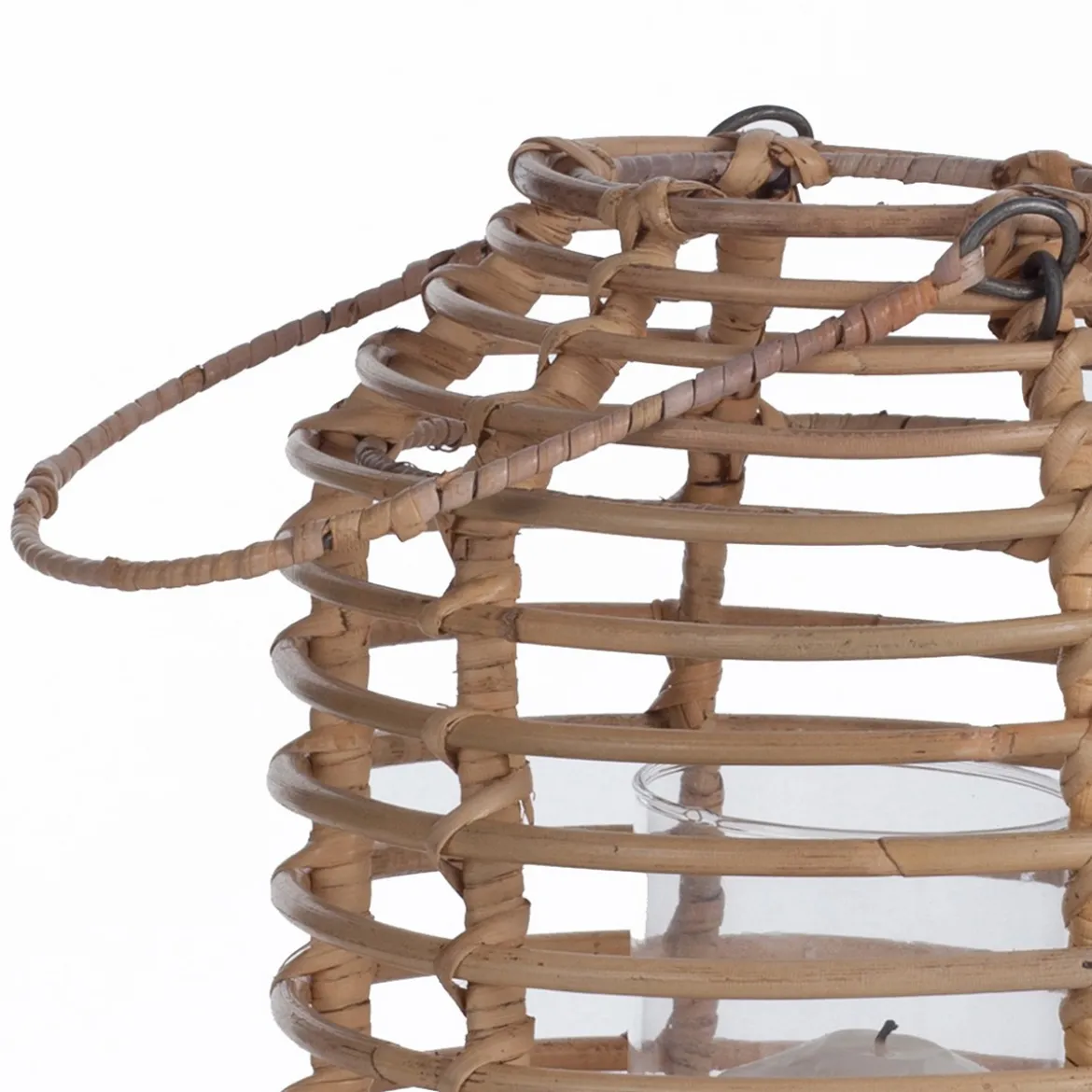 Timo small lanterna in rattan colore naturale e vetro d23xh31 cm