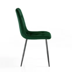 Tina green sedia in tessuto effetto velluto verde h88 l46 p56