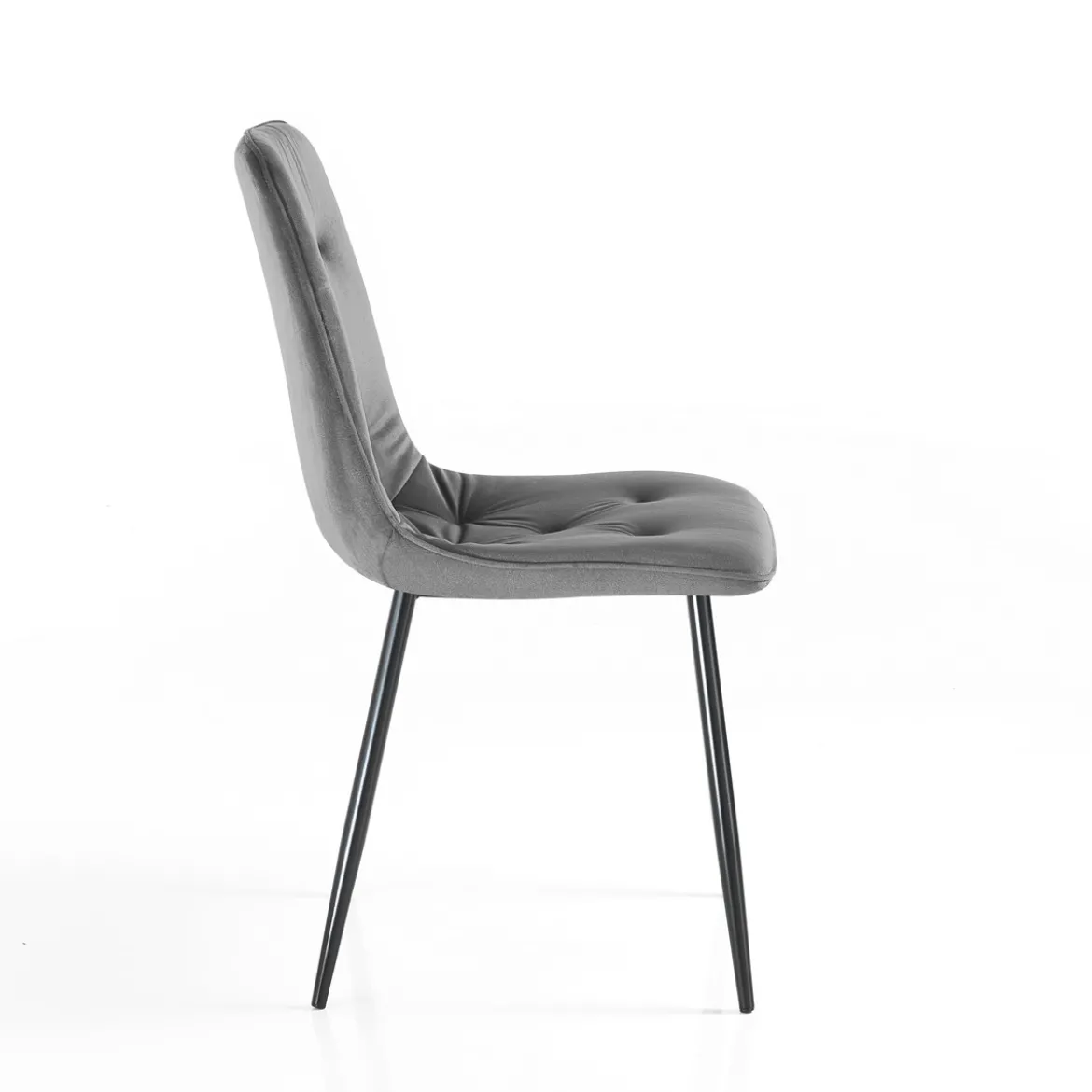 Tina grey sedia in tessuto effetto velluto grigio h88 l46 p56