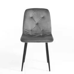 Tina grey sedia in tessuto effetto velluto grigio h88 l46 p56