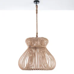 Tinggi lampadario in rattan colore naturale per interno/esterno d60xh52 cm
