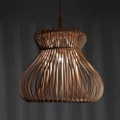 Tinggi lampadario in rattan colore naturale per interno/esterno d60xh52 cm