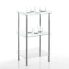 Tino scaffale in acrilico trasparente e acciaio cromato 40x30xh75 cm