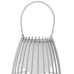 Titti big lampada da tavolo / sospensione in acciaio e resina bianco opaco con luce led d21xh50 cm