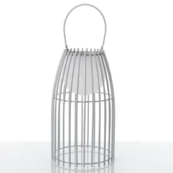 Titti big lampada da tavolo / sospensione in acciaio e resina bianco opaco con luce led d21xh50 cm