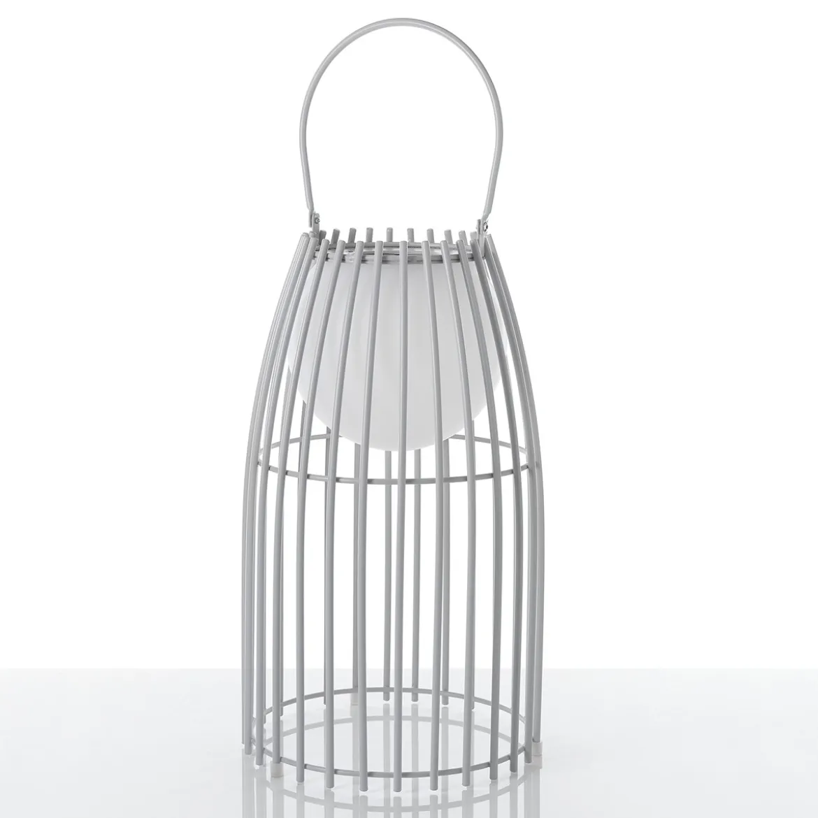 Titti big lampada da tavolo / sospensione in acciaio e resina bianco opaco con luce led d21xh50 cm