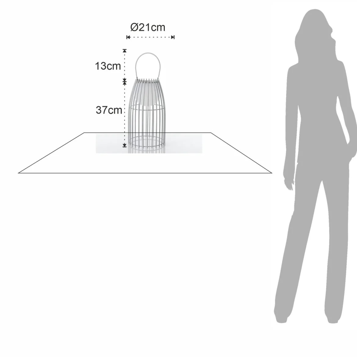 Titti big lampada da tavolo / sospensione in acciaio e resina bianco opaco con luce led d21xh50 cm