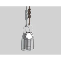 Titti big lampada da tavolo / sospensione in acciaio e resina bianco opaco con luce led d21xh50 cm