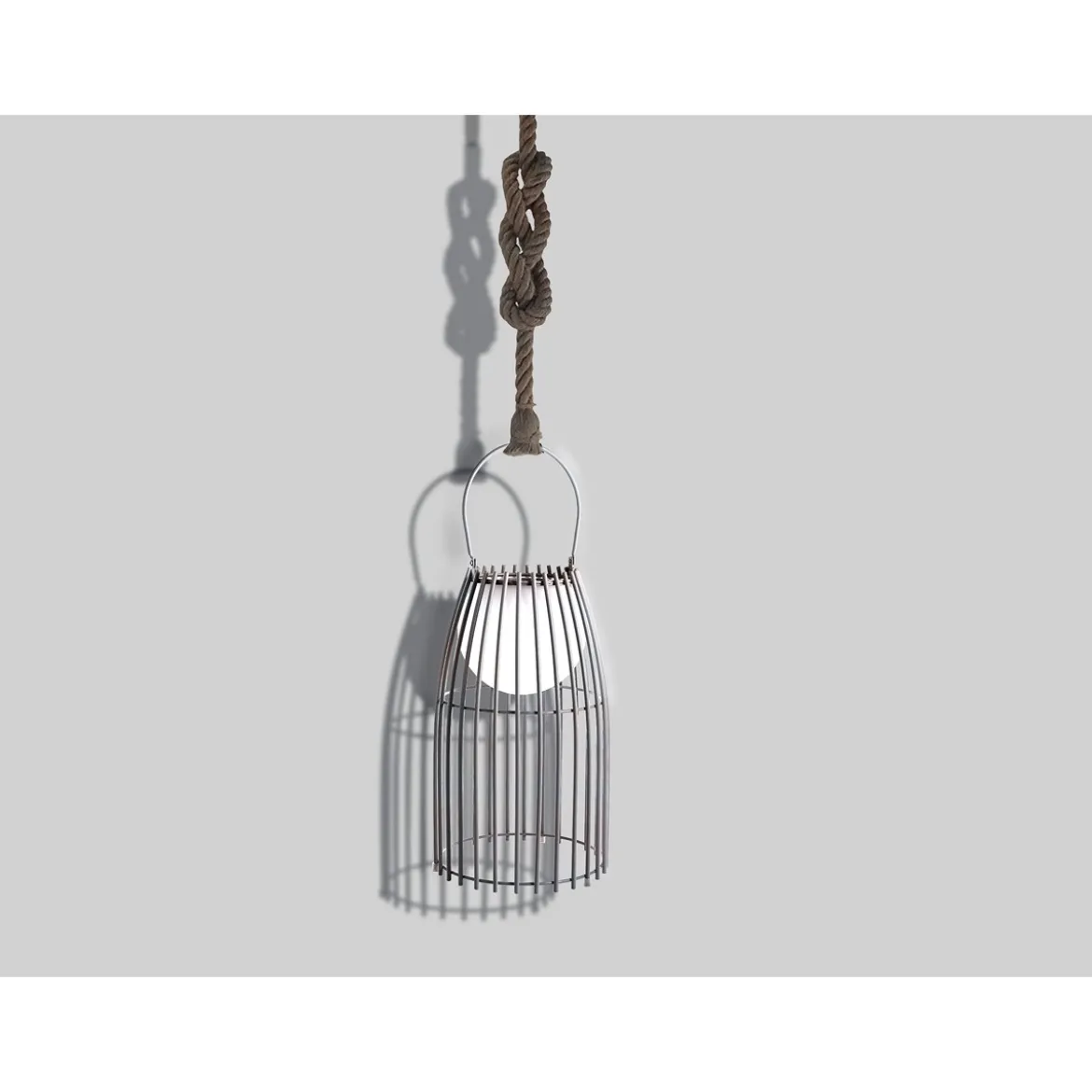 Titti big lampada da tavolo / sospensione in acciaio e resina bianco opaco con luce led d21xh50 cm