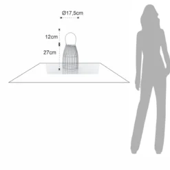 Titti lampada da tavolo / sospensione in acciaio e resina bianca opaco con luce led d17.5xh39 cm