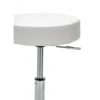 Tizio white sgabello regolabile per scrittoio pelle sintetica bianco e metallo cromato 50x50xh46-60 cm