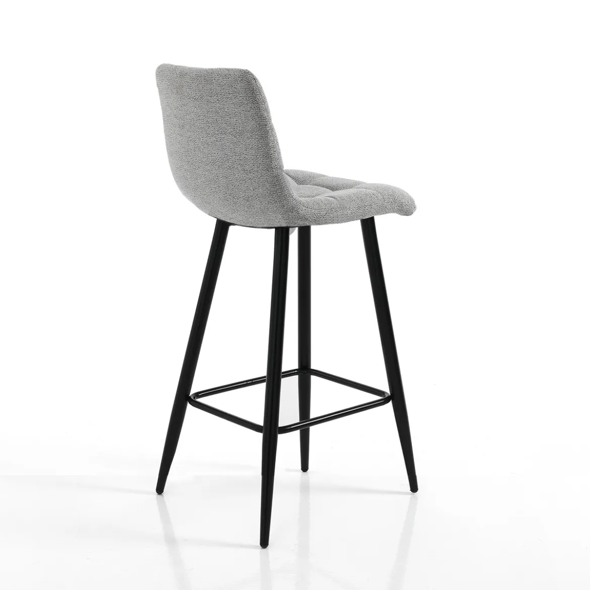 Toffee light grey home sgabello tessuto grigio chiaro struttura metallo nero cm h91 l44 p50 seduta h65