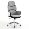 Toledo poltrona da ufficio regolabile e girevole egg in tessuto grigio ghiaccio e plastica bianco lucido 64x69 h119/129 cm