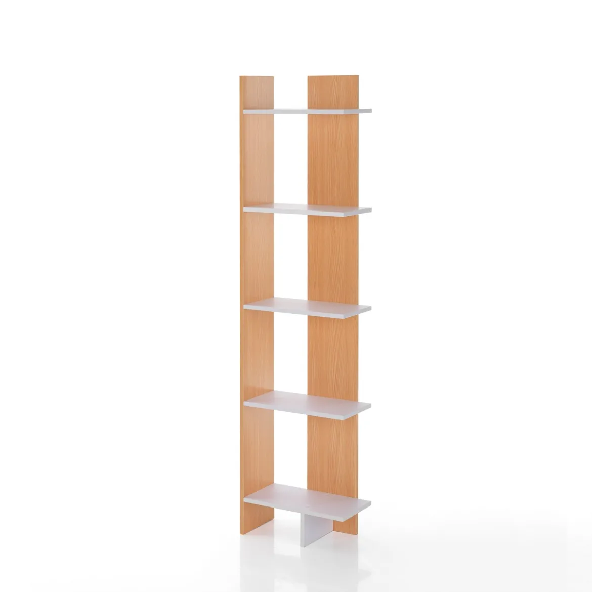 Tower-a libreria a colonna selma bianco opaco e finitura rovere 41.5x21.5xh170 cm