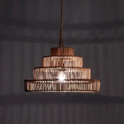 Tower lampadario in rattan colore naturale d50xh35 cm