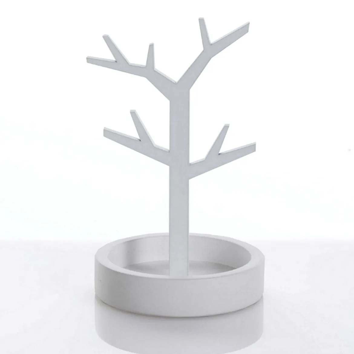 Tree portagioie laccato bianco opaco h13 d8 cm