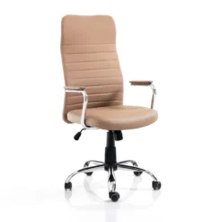 Trieste big sedia da ufficio regolabile e girevole in pelle sintetica colore marrone con ruote 56x62 h108/118 cm