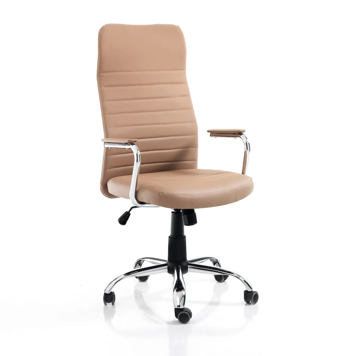 Trieste big sedia da ufficio regolabile e girevole in pelle sintetica colore marrone con ruote 56x62 h108/118 cm