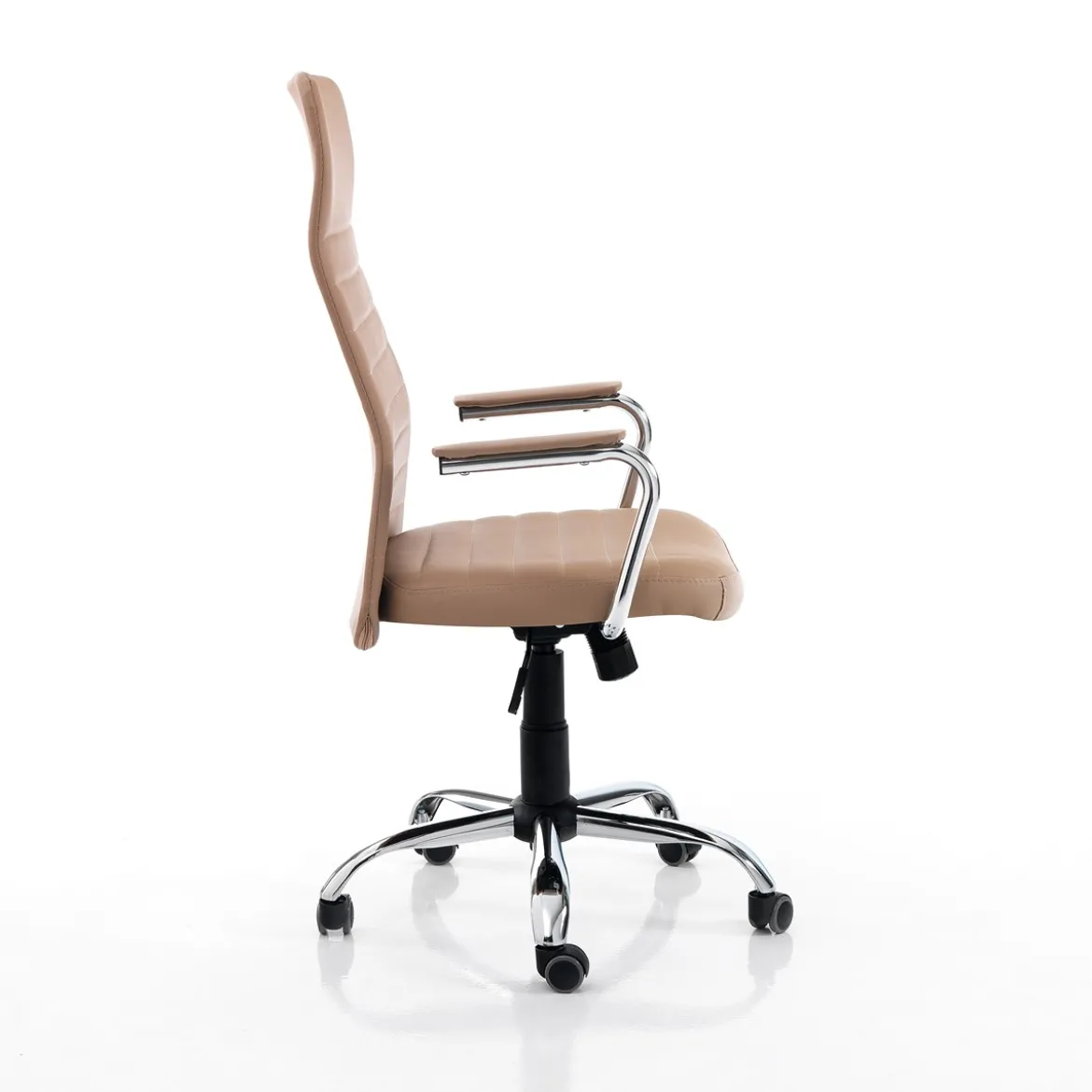 Trieste big sedia da ufficio regolabile e girevole in pelle sintetica colore marrone con ruote 56x62 h108/118 cm