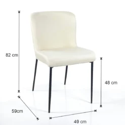 Tryun Beige sedia Imbottita tessuto beige struttura metallo nero opaco h82 l49 p59