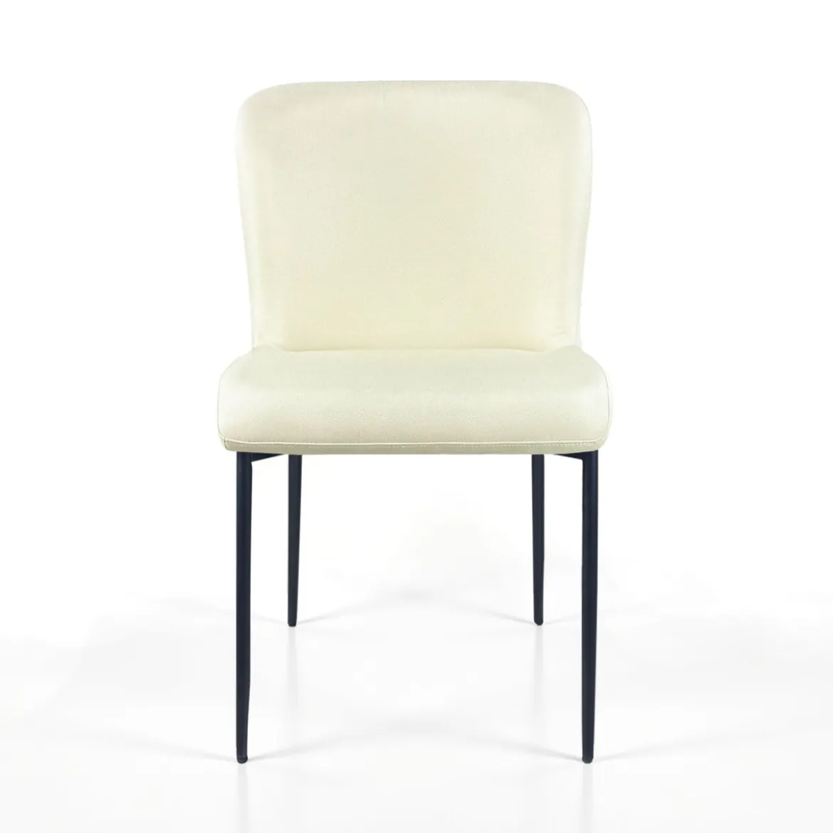 Tryun Beige sedia Imbottita tessuto beige struttura metallo nero opaco h82 l49 p59