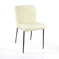 Tryun Beige sedia Imbottita tessuto beige struttura metallo nero opaco h82 l49 p59