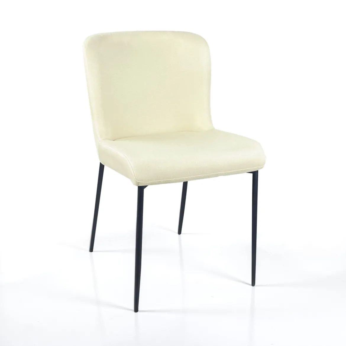 Tryun Beige sedia Imbottita tessuto beige struttura metallo nero opaco h82 l49 p59