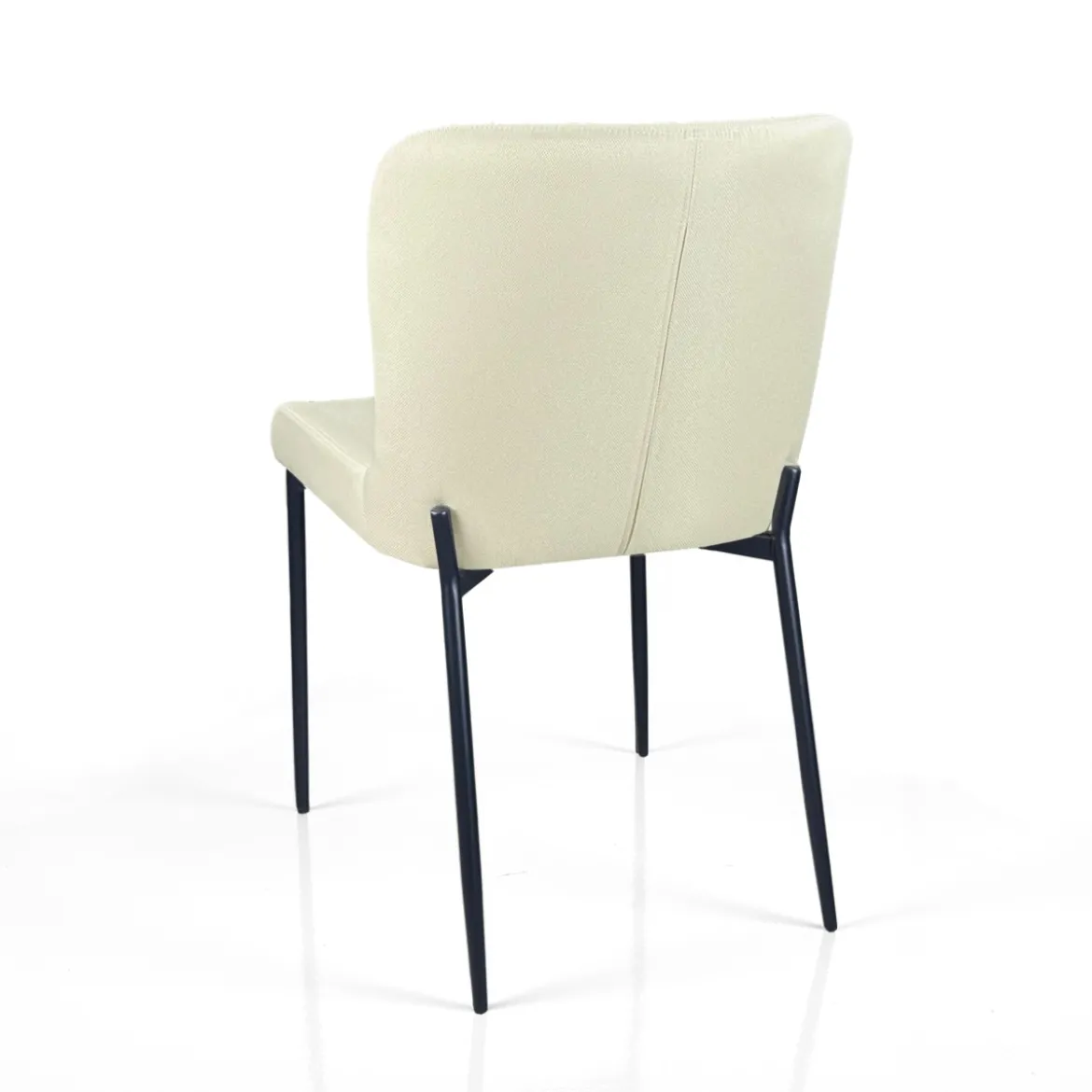 Tryun Beige sedia Imbottita tessuto beige struttura metallo nero opaco h82 l49 p59