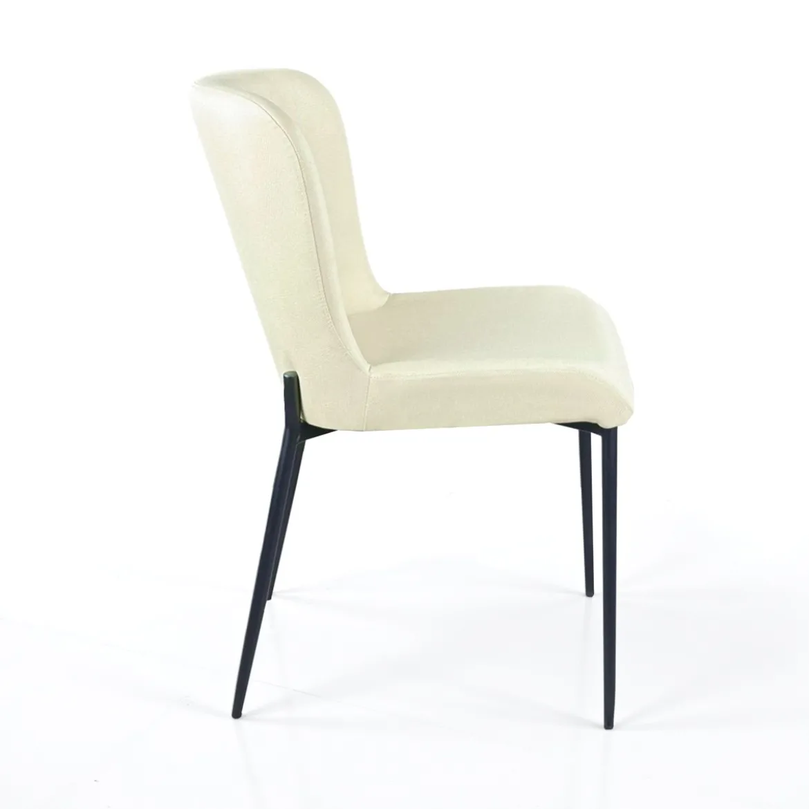 Tryun Beige sedia Imbottita tessuto beige struttura metallo nero opaco h82 l49 p59