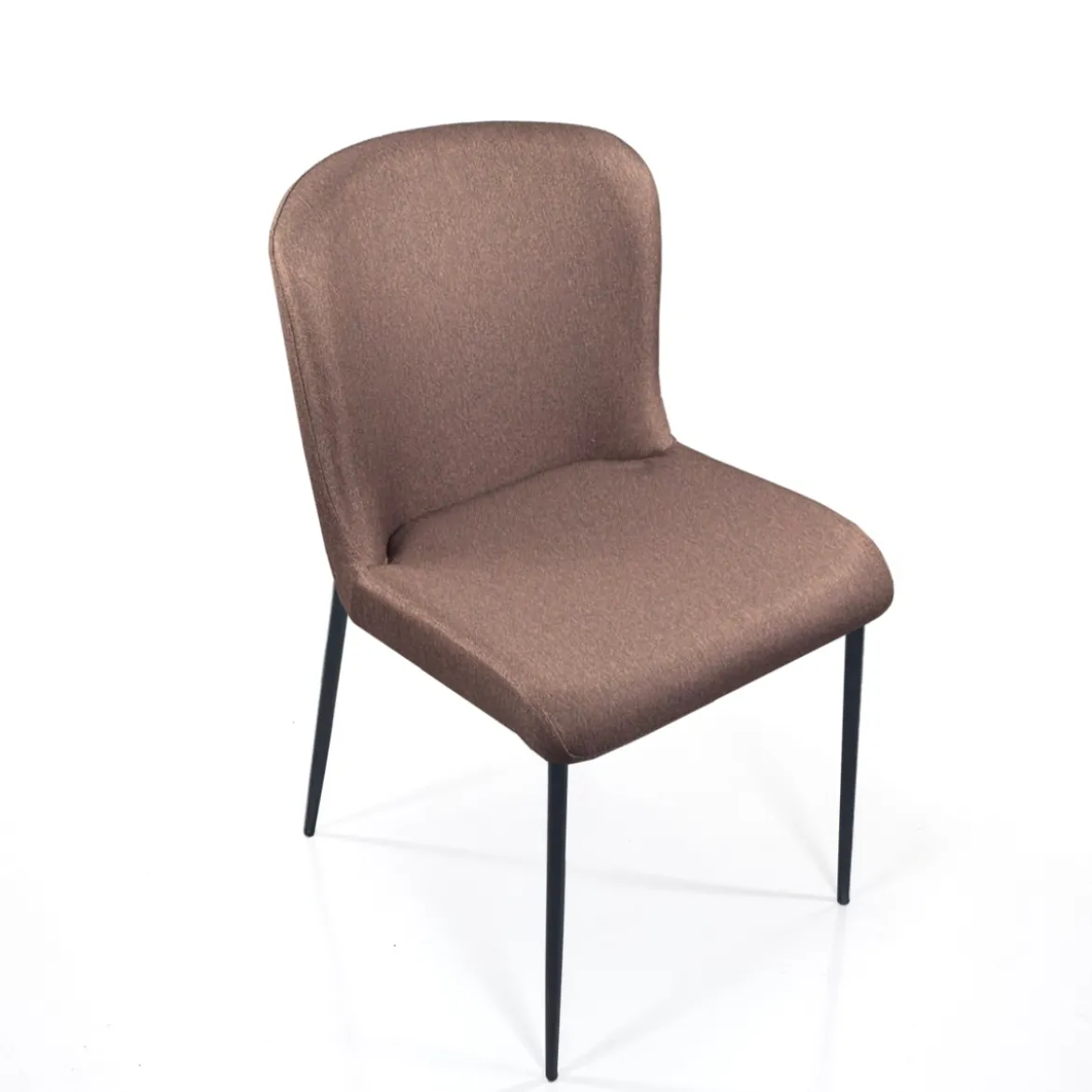 Tryun Brown sedia Imbottita tessuto marrone struttura metallo nero opaco h82 l49 p59
