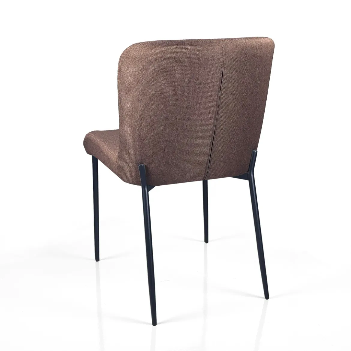 Tryun Brown sedia Imbottita tessuto marrone struttura metallo nero opaco h82 l49 p59