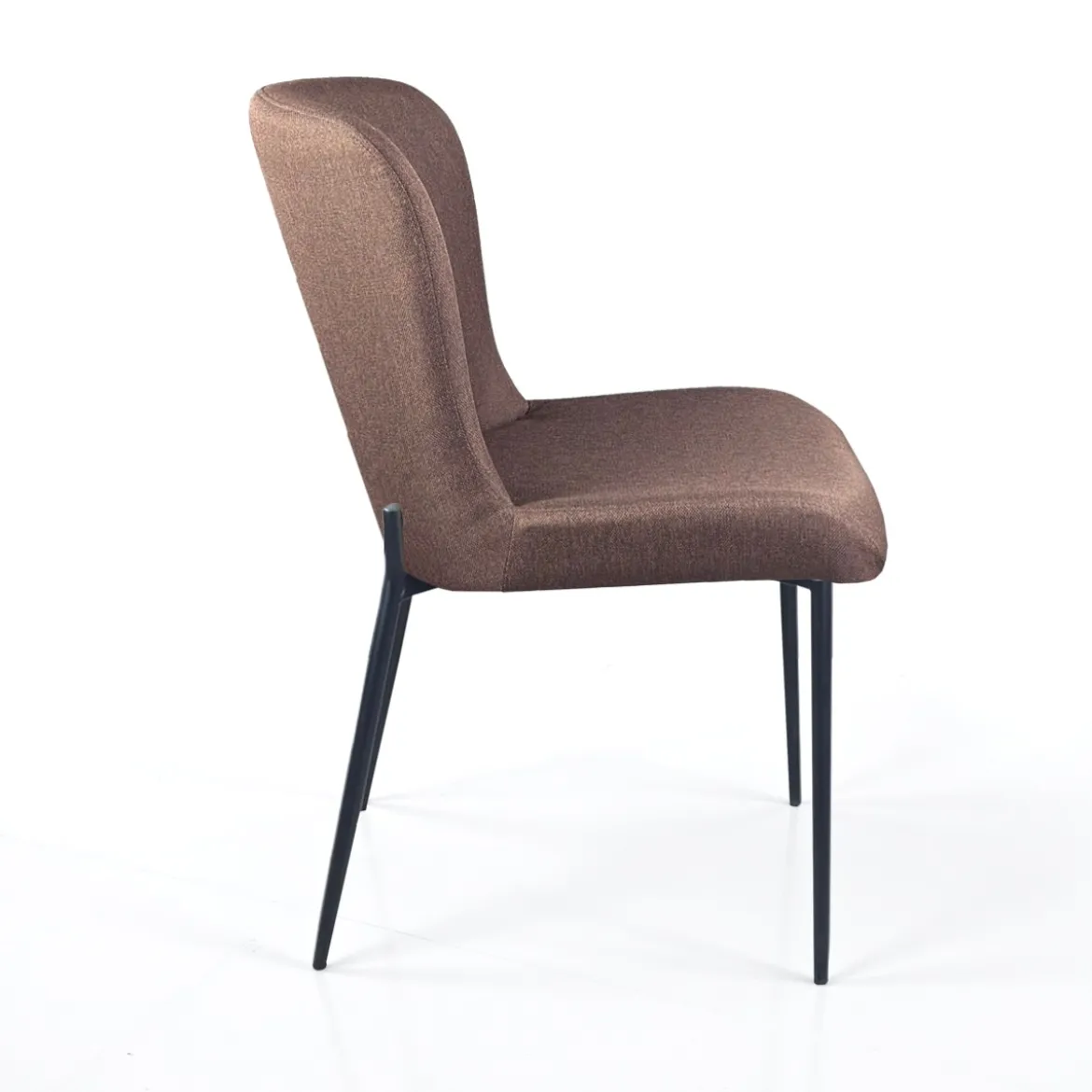 Tryun Brown sedia Imbottita tessuto marrone struttura metallo nero opaco h82 l49 p59